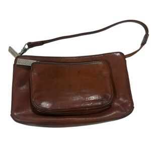 Hobo Mini Bag Chestnut Brown Leather Clutch True Vintage